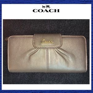 Coach Gunmetal Gray Long Bifold Wallet